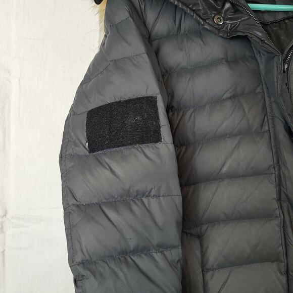 Andrew Marc Womens Gray Long Sleeve Hooded Long Puffer Jacket Size Small - Picture 4 of 12